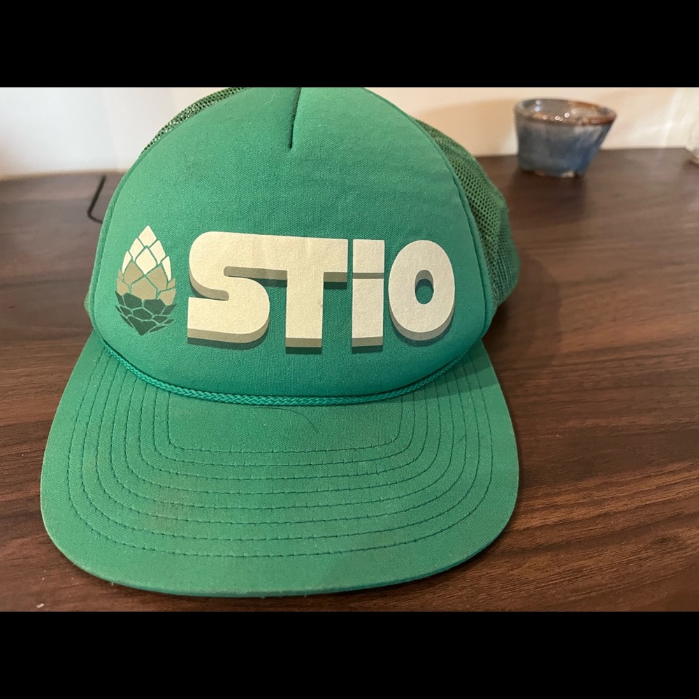 Stio Green Mesh Trucker Hat with White Logo